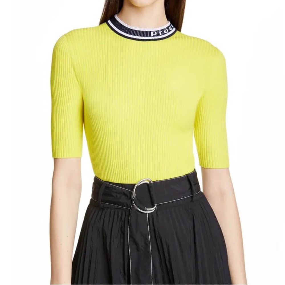 proenza schouler knit top logo neck